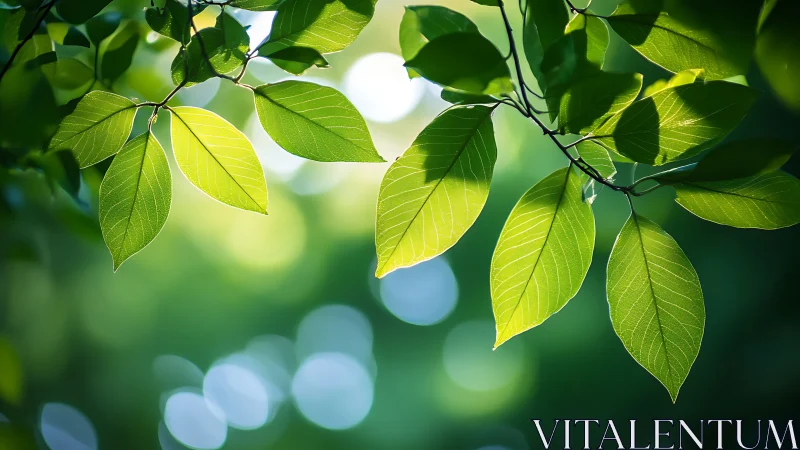Backlit green leaves reveal glowing vein structure.