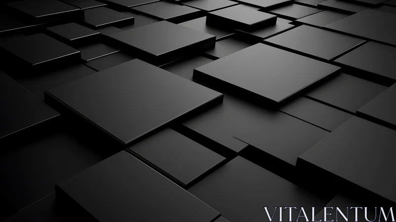 Black geometric panels create deep layered abstract grid