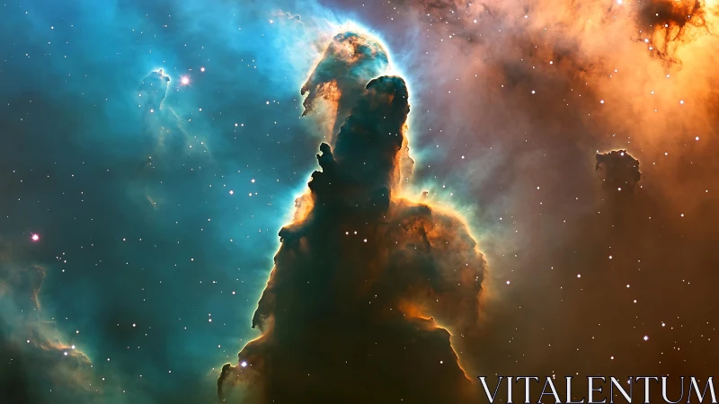 Dense interstellar gas pillars extend within an ionized nebula