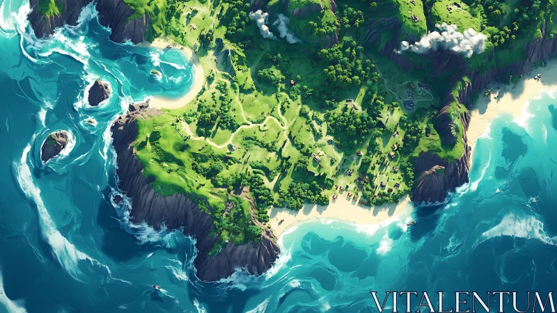 Emerald Island: Where Lush Jungle Meets Turquoise Waves.