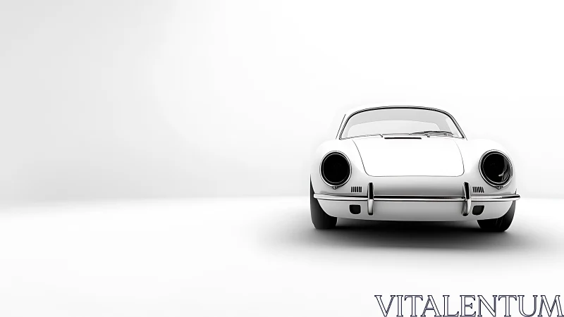 Front view of white classic coup&eacute; in high-key render