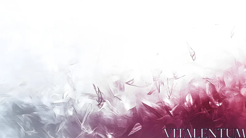 Abstract Digital Art with White and Burgundy Brush Strokes.