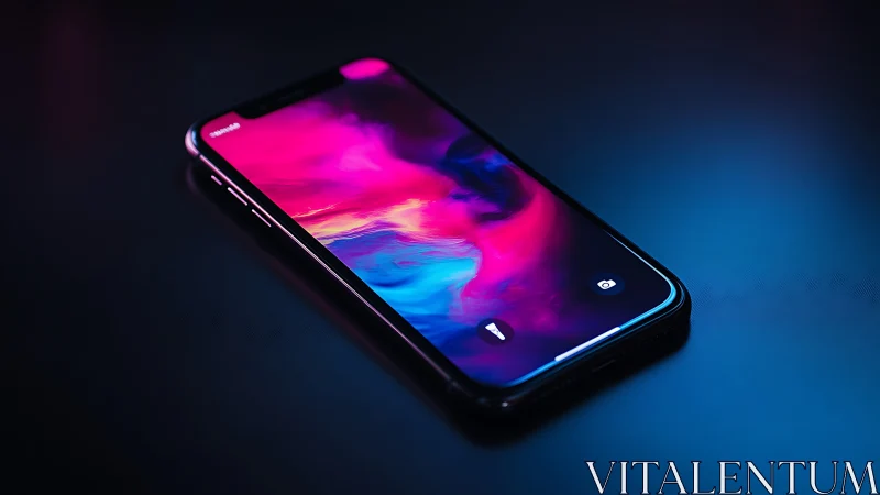 Modern Smartphone with Luminescent Display Gradient.
