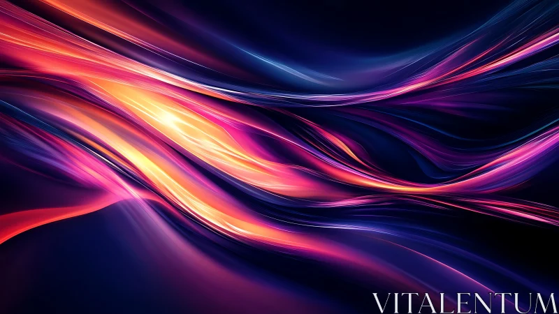 Luminous neon light streams flow across a deep cosmic void