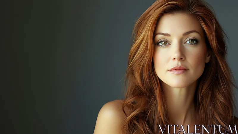 Portrait of a Young Woman with Red Hair in Soft Natural Light.