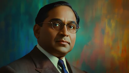 Digitally rendered male portrait with smooth gradients and bokeh background