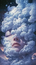 Dreamer Wrapped In Celestial Clouds Of Quiet Wonder.