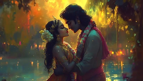 Radiant Romance in Golden Light.