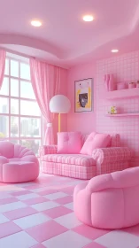 Cotton candy lounge where bubble chairs quietly daydream.