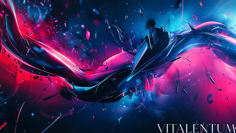 Neon vortex ribbons collide in a luminous cosmic storm.