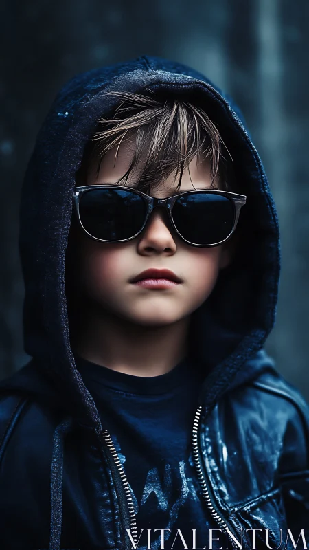 Cool young person rocking sunglasses and a stylish hoodie.