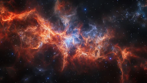 Nebular filament spans star field with contrasted ionized gas