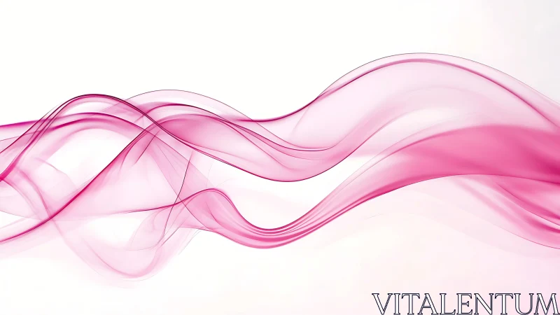 Flowing pink waves of translucent energy glide across white