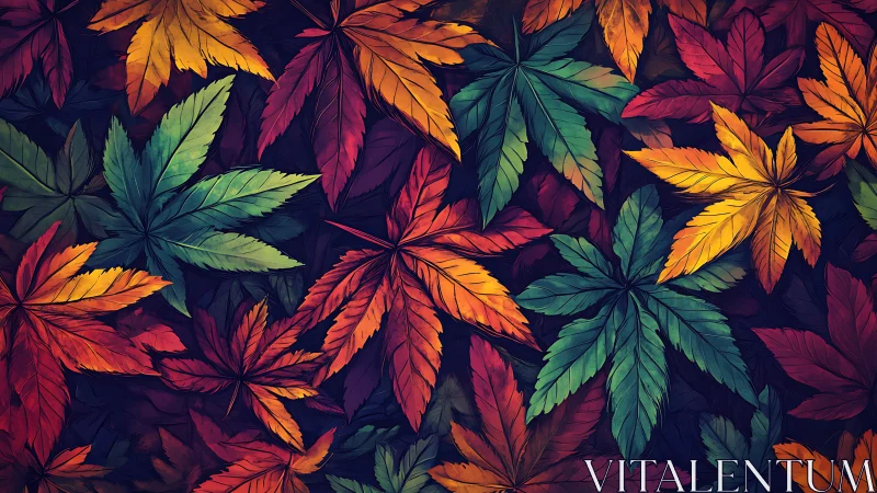 Bold autumn leaves create a colorful tapestry of cozy warmth