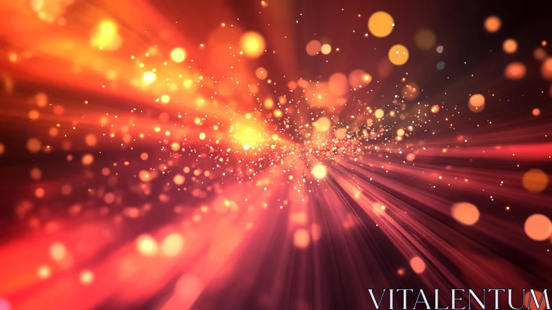 Radiant abstract light burst with glowing bokeh effect in warm tones.