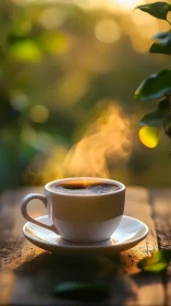 Morning Coffee Moment in Golden Light.