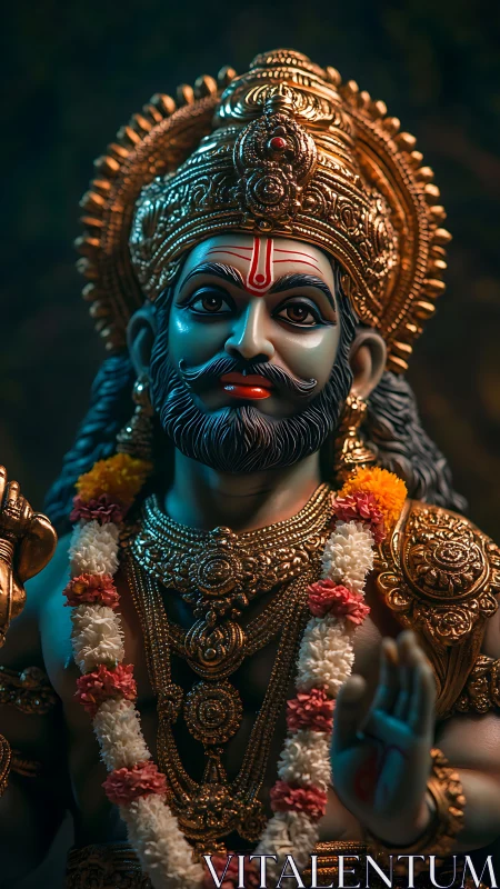 Golden divine statue bathed in gentle, reverent light.