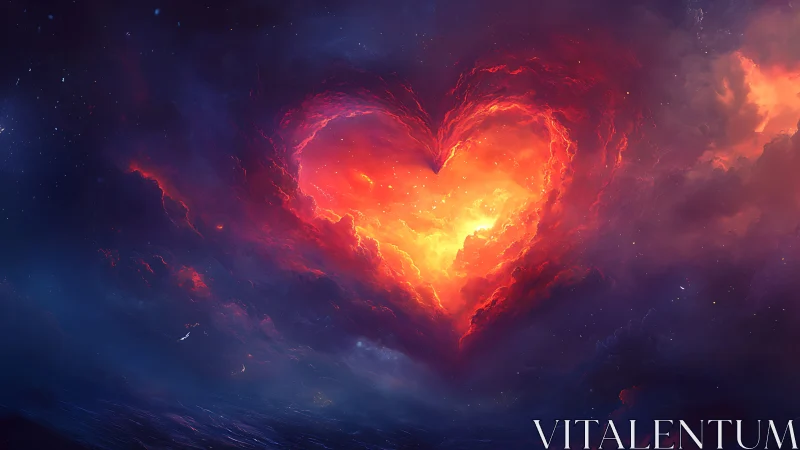 Glowing Heart of Light Emerges in Cosmic Darkness