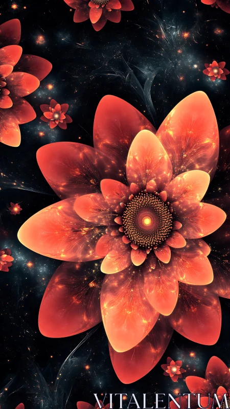 Fractal nebula blossom with recursive luminous petal structures.