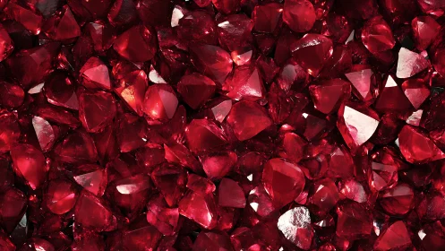 Glittering red rubies form a vivid, light-splashed surface.