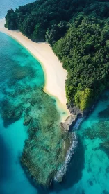 Tropical Island Beach Peninsula Aerial View