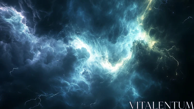 Storm-torn nebula carves an electric doorway through night