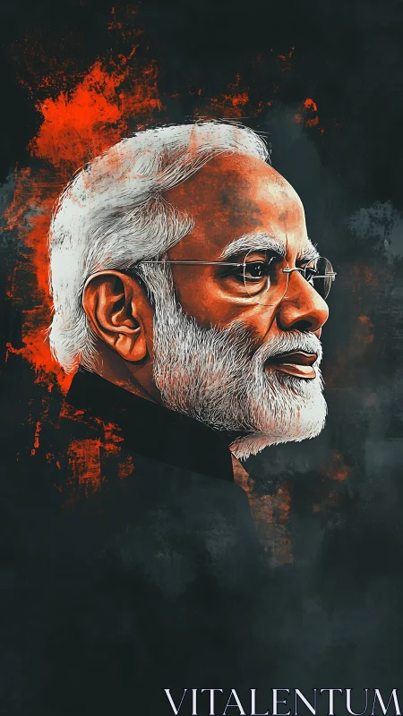 Side-profile portrait of older man with white beard