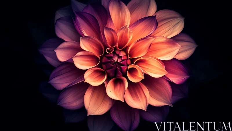 Luminescent Dahlia Bloom: Radial Petal Gradient Architecture.