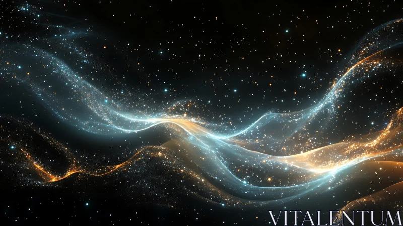 Interlaced nebula streams in luminous cosmic currents.