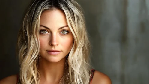 Portrait of a blonde woman with soft natural lighting and gaze.