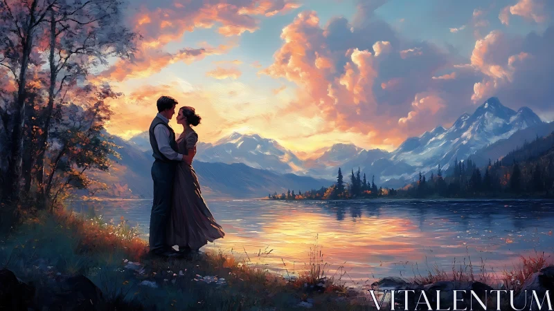 Two Hearts Meet Where Golden Sunsets Kiss Mountain Peaks.