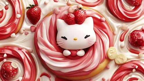 Sweet Dreams: Hello Kitty's Strawberry Dessert Paradise.