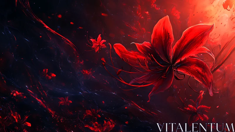 Crimson Flower Bloom: Abstract Fire Study.