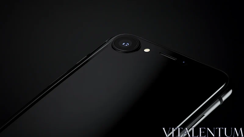 Sleek Black Smartphone Showcases Modern Camera Design