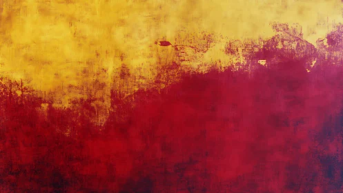 Crimson horizon dissolving into textured golden field.