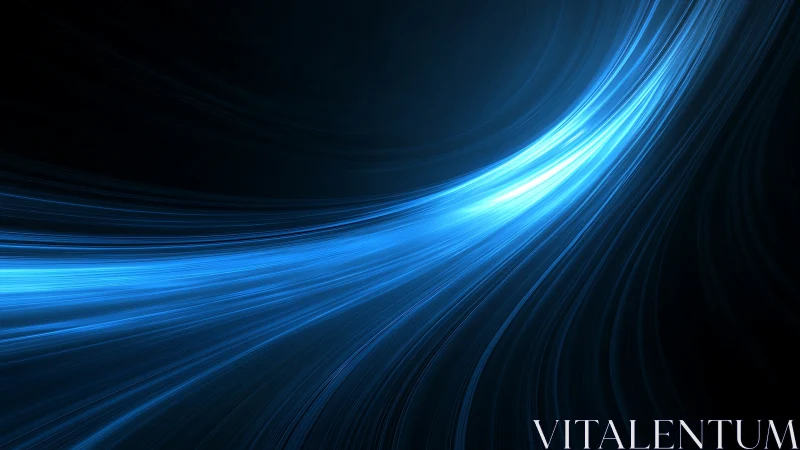 Glowing blue light streaks flowing through a calm night sky.