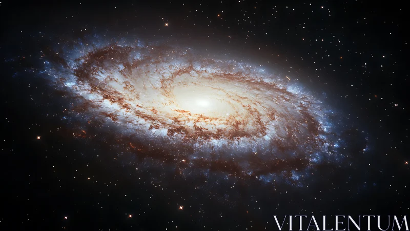 Spiral galaxy glows with dense star fields and bright core