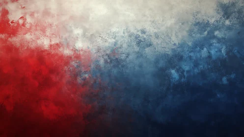 Tricolor textured abstract blends red, white, and blue horizontally