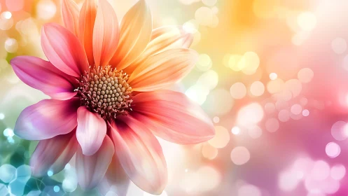 Vibrant Gradient Gerbera Daisy with Soft Bokeh Light