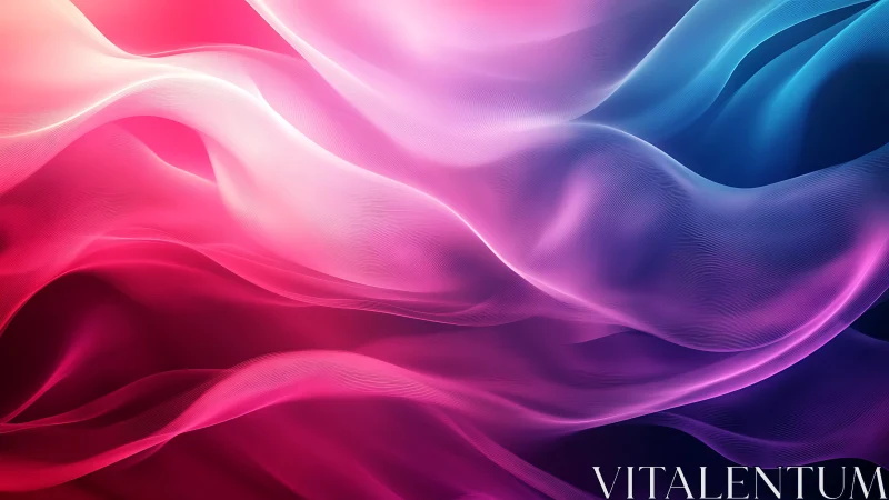 Colorful digital waves flow across pink, purple and blue space