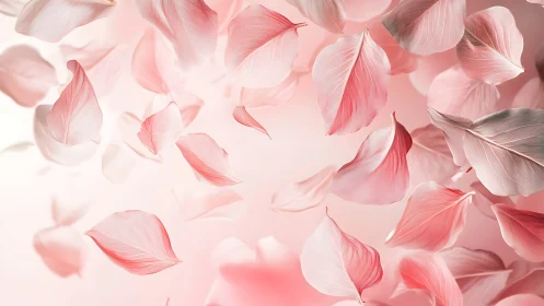 Falling Petals in Soft Pink Light.
