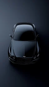 Sleek black luxury car glows softly against a dark backdrop