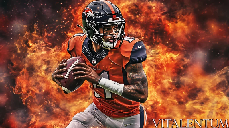 Digital rendering depicts football player in motion pose