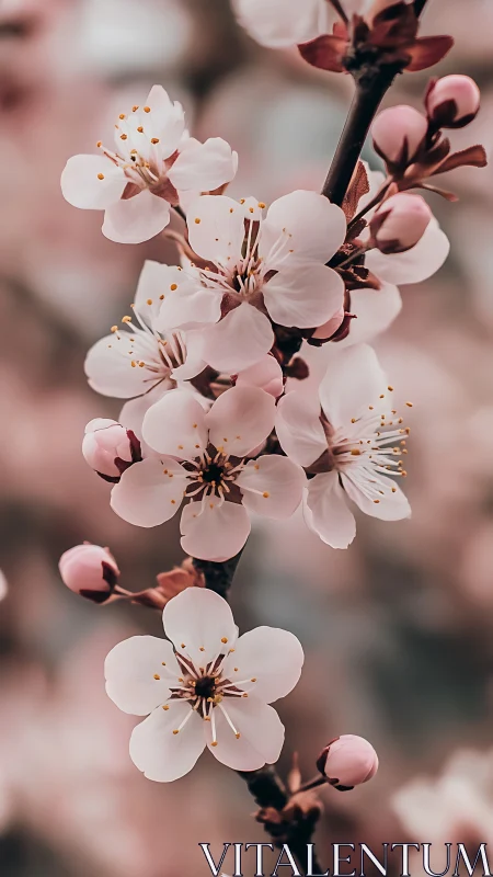 Delicate Spring Blossoms with Golden Stamens
