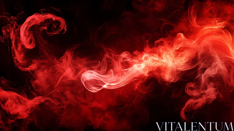 Crimson vapor plumes swirling across deep black void.