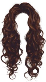 Soft chocolate waves of long, flowing digital hair art.