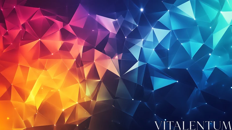 Glowing geometric colors drifting from warm sunset to cool night.