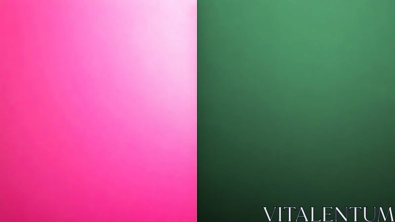 Pink and green split canvas where quiet color tension hums.
