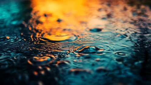 Macro surface ripples capture high-contrast warm and cool light