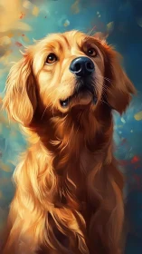 Golden retriever gazing up with gentle, hopeful eyes.